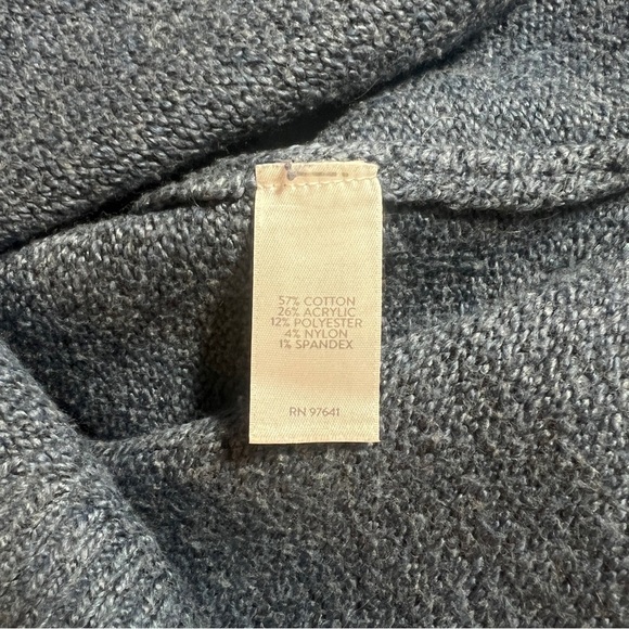 J Jill Cotton Blend Split V Neck Relaxed Fit Cornflower Blue Sweater, Size Small - Picture 5 of 7